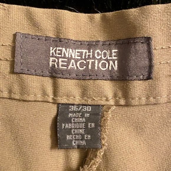 Kenneth Cole Men’s Flat Front Khaki Chino Trousers - Picture 2 of 4
